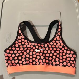 Nike Women's Polka Dot Sports Bra - Black and Pink